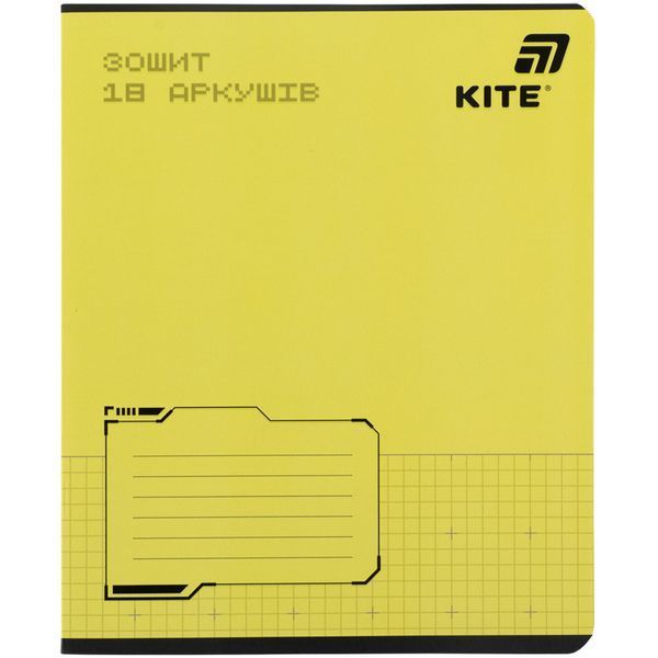 Зошит 18 клітинка софт тач + УФ лак Kite One color Kite (20) K26-236-1 фото