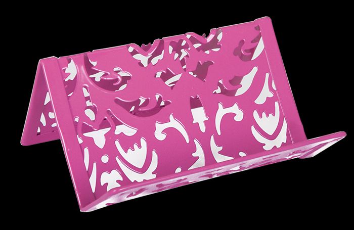 Підставка для візиток Barocco 100x97x47мм метал рожева Buromax BM.6226-10 фото