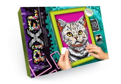Картина з мозайки Pixel Кошеня, DankoToys (10) PM-01-01 фото