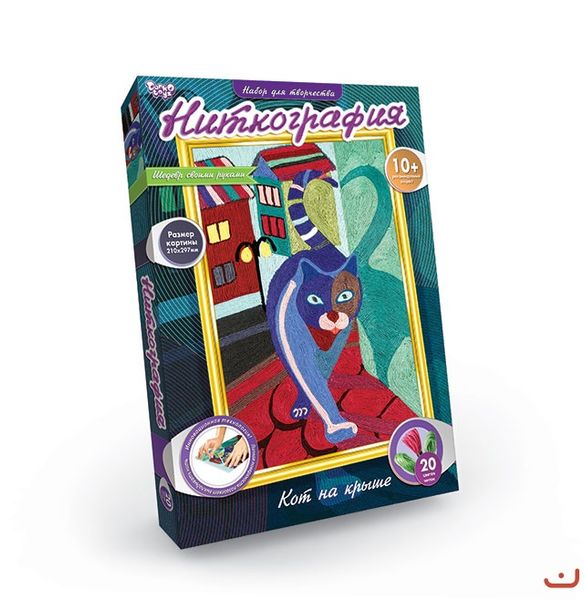 Набір для творчості Ніткографія Кіт на даху, DankoToys (9) NG-01-02 фото