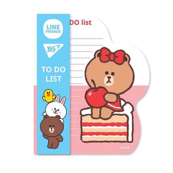 Папір для нотаток YES To Do Line Friends girl планшет з магнітом, блок 52 аркуша 170326 фото