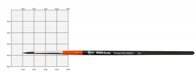 Пензель колонок круглий 311 № 1 к.р. ROSA Studio 18631101 фото