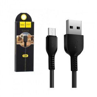 Кабель USB-A &mdash; micro-USB X20 1м Чорний hoco 137805 фото