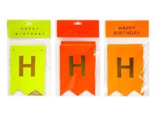 Розтяжка Happy Birthday неонова 12*17см HB-1095 фото