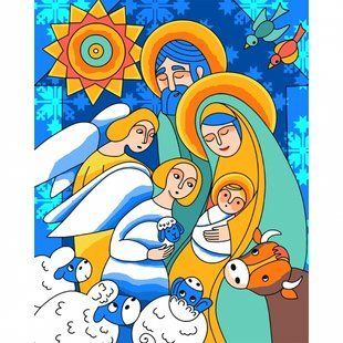 Картина за номерами на полотні в плівці 40*50см Різдво, Santi 954722 фото