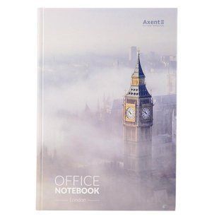 Книга записна А4 192 аркуша тверда обкл. клітинка London Axent (5) 8423-21-A фото