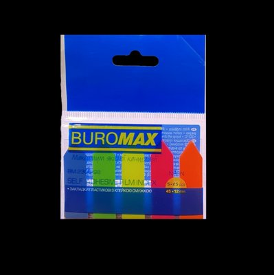 Закладки пластикові 5 кольорів 12х45мм 125 шт Стрілки Неон Buromax (48) BM.2308-98 фото