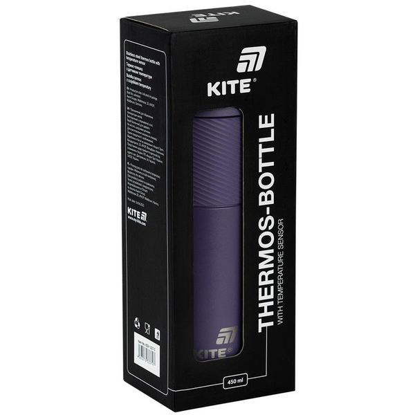 Термос з термодатчиком 450 мл фіолетовий Kite K25-1227-3 фото