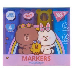 Набір текстових маркерів 4 кол Line Friends Yes 391105 фото