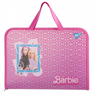 Папка-портфель А4 на блискавці з тканинними ручками Barbie рожевий Yes 492240 фото