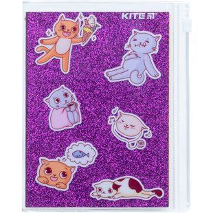 Блокнот силіконова обкладинка, 80 арк., Purple cats Kite K22-462-2 фото
