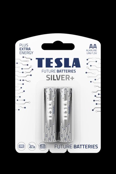 Батарейка R06 пальчик SILVER+ TESLA лужна блiстер за 2 шт (12) LR06 SILVER+ 2шт. фото