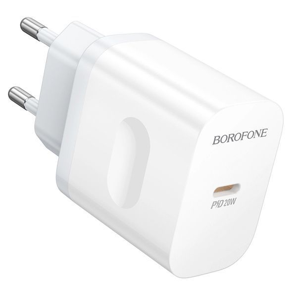 Зарядний пристрій USB-C BA99A Breeze 20W (PD) EU Білий BOROFONE 6941991121357 фото