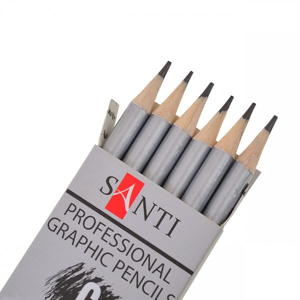 Набір чорнографітних олівців 6 шт. Santi Highly Pro 742382 фото