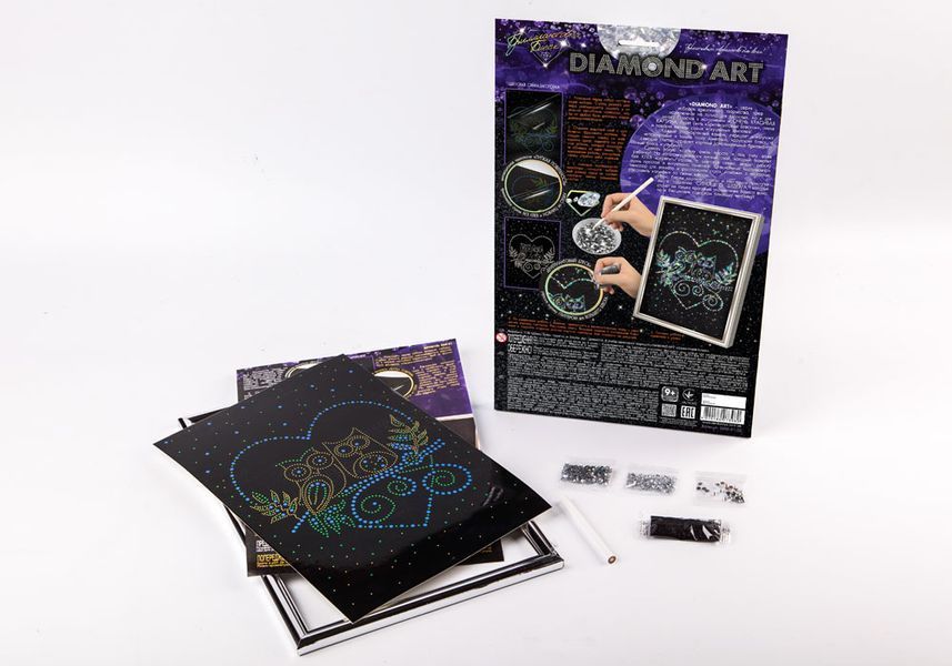 Набір для творчості Diamond Art Сови на гільці, DankoToys (18) DAR-01-03 фото