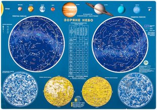 Зоряне небо, карта стінна/настільна, 65х45 см, укр.,картон/ламінована 129262 фото