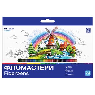 Фломастери 24 кольорів Classic Kite K-456 фото