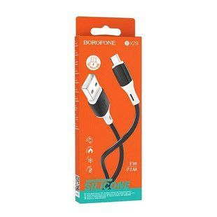 Кабель USB-A &mdash; micro-USB BX79 1м Чорний Borofone 142234 фото