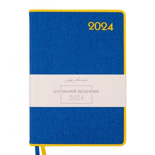 Щоденник 2024 А5 Patriot II твердий, 368 стор., жовто-синій Leo Planner 252447 фото