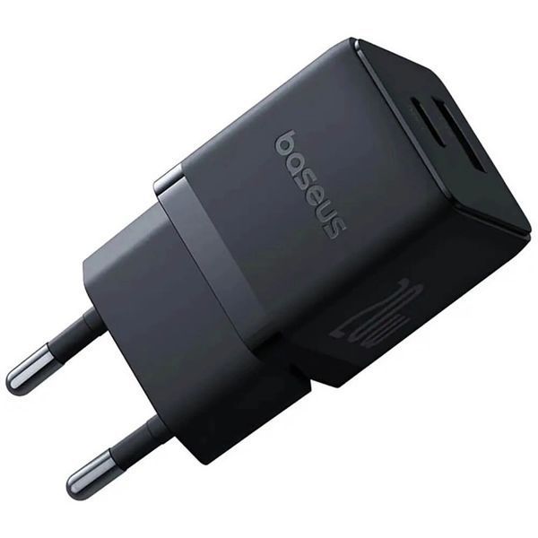 Зарядний пристрій USB-C+USB-A Palm 20W EU Чорний Baseus P10111608113-00 фото