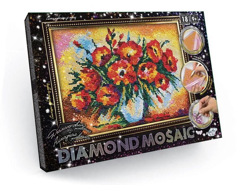 Алмазний живопис Diamond mosaik Букет, DankoToys (10) DM-03-04 фото