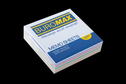 Папір для нотаток 80*80*20 мм 250 арк Зебра не склеєний JOBMAX, Buromax BM.2255 фото