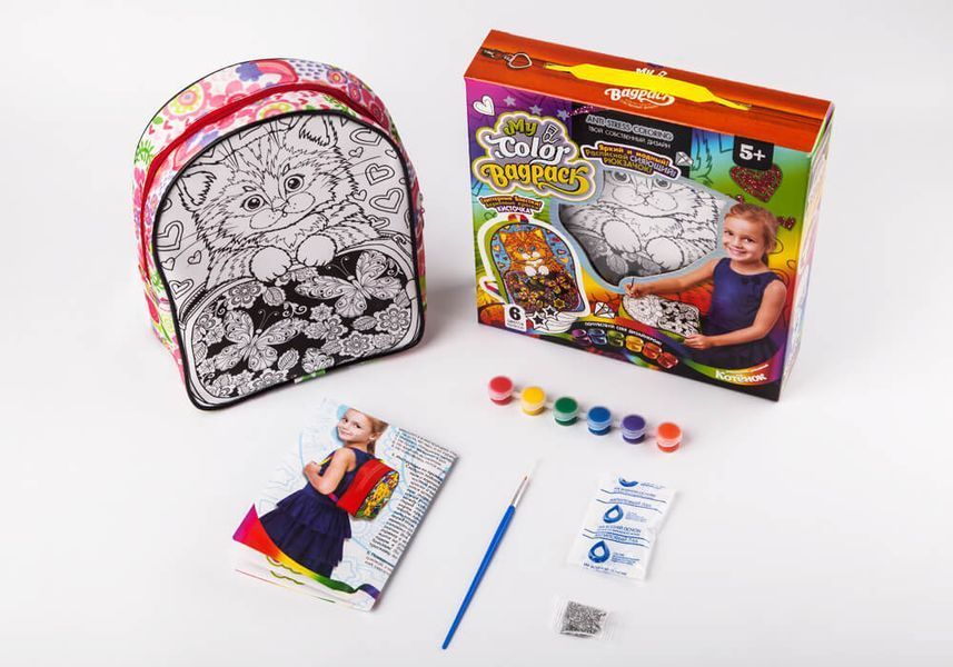 Розмальовка-Рюкзак My Color BagPack, Котик DankoToys (5) CВР-01-05 фото