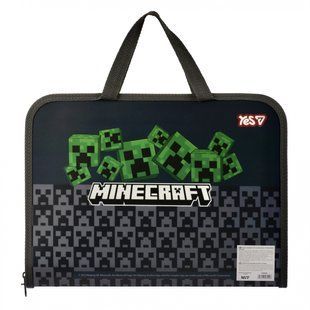 Папка-портфель А4 на блискавці з тканинними ручками Minecraft.Creepers Yes 492355 фото