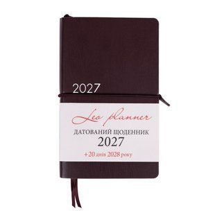 Щоденник датований на 2027 рік 12х20 cм Glory м'який коричневий 352 сторінки Leo Planner 252718 фото
