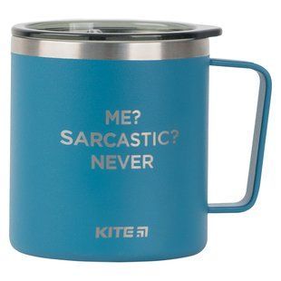 Термокружка 400 мл синя Me Sarcastic Never Kite K22-379-02-1 фото