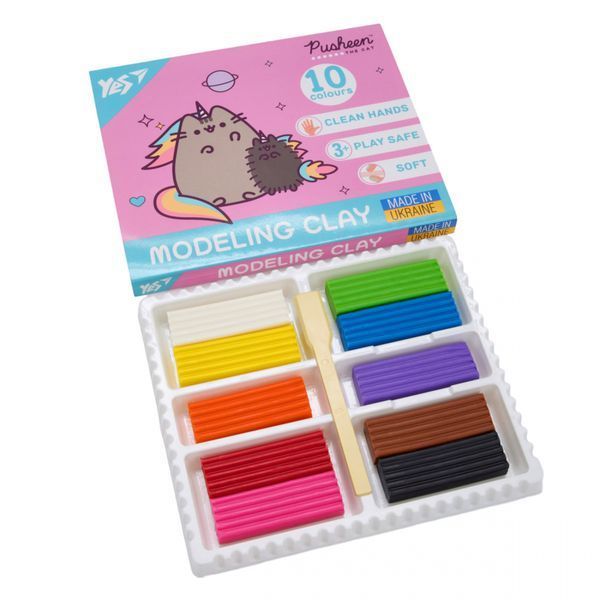 Пластилін 10 кольорів 200г Pusheen Yes 540663 фото