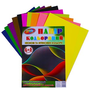 Папір кольоровий двосторонній А4 5+5 арк 80г/м2 Колорит (50) Б5+5-10дв фото