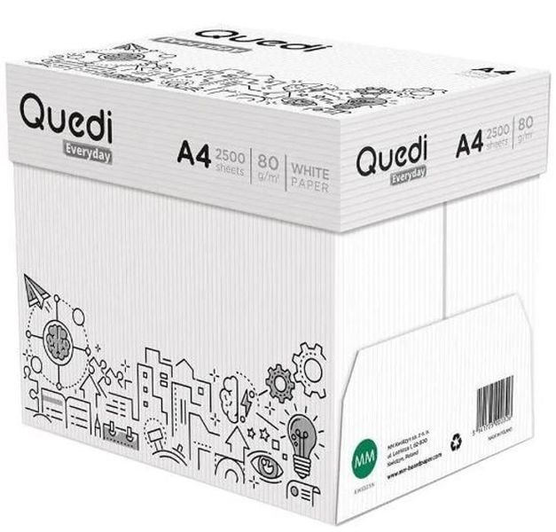 Папір офісний А4 500арк 80 г/м2 Quedi Everyday (5/200) 129705 фото