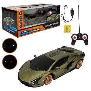 Машина на радіокеруванні POWERMOTORS 1:24 зелена акумулятор підсвічування PM2411 GREEN фото