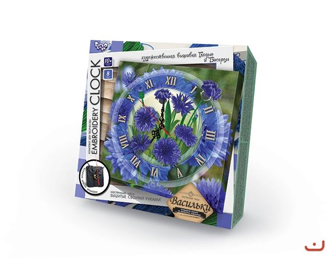 Набір для творчості Годинник Embroidery clock Васильки, DankoToys (10) EC-01-02 фото