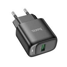 Мережевий зарядний пристрій 220V-1xUSB C140A, 3A, QC 3.0 чорний Hoco C140A фото