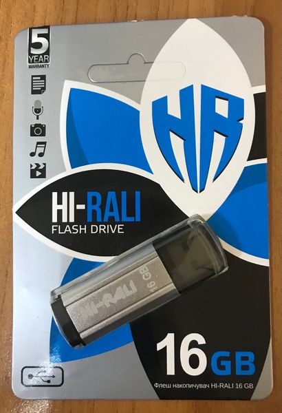 Флеш-накопичувач USB 16GB Stark series silver Hi-Rali Stark series silver фото