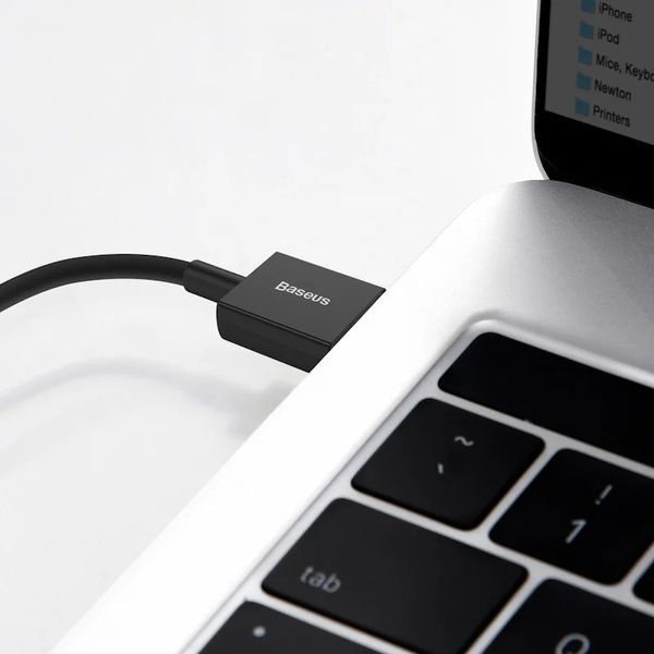 Кабель USB-A &mdash; Lightning Superior 2.4A 1м Чорний Baseus CALYS-A01 фото