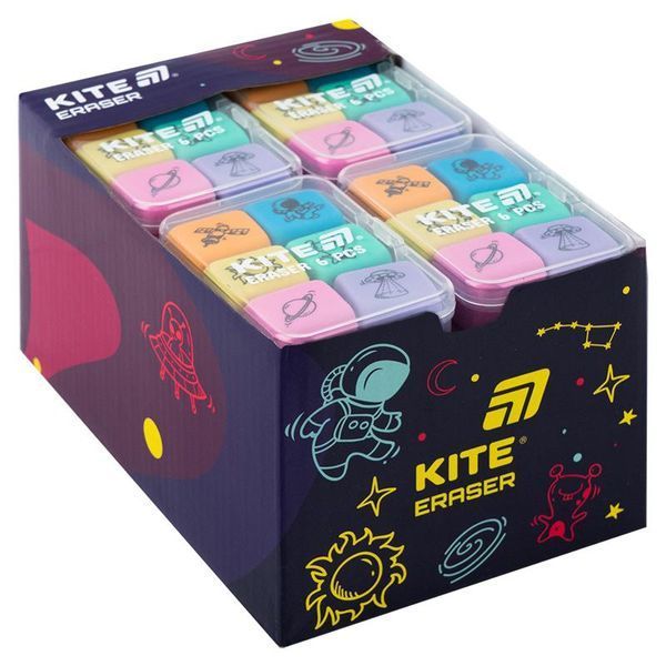 Набір гумок у пластиковому боксі Space 6 шт Kite (16) K24-145 фото