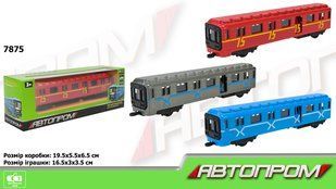 Вагон метро металевий АВТОПРОМ 3 кольори 1:43-50 7875 фото