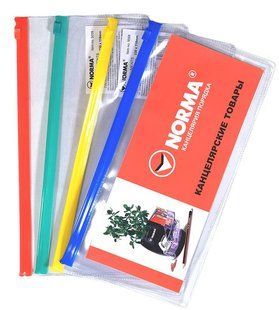 Папка на блискавці 230*118мм для квитків, 180мкн PVC, Norma (24/480) 5059 фото