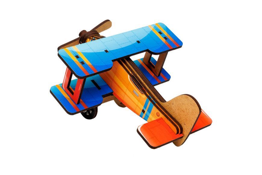 Дерев'яний 3D конструктор Turbo Plane PuzzleOk Puz-00959 фото