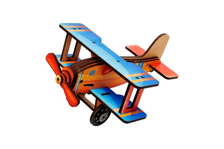 Дерев'яний 3D конструктор Turbo Plane PuzzleOk Puz-00959 фото