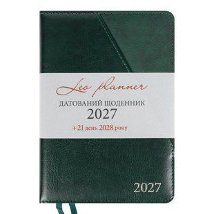Щоденник датований на 2027 рік А5 Whisky твердий зелений 368 сторінок Leo Planner 252755 фото