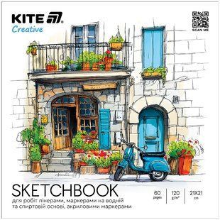 Скетчбук для робіт маркерами 21*21см 30 аркушів Kite Creative K-1282 фото