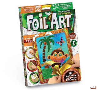 Аплікація кольоровою фольгою Foil Art Мавпочка, DankoToys (20) FAR-01-05 фото