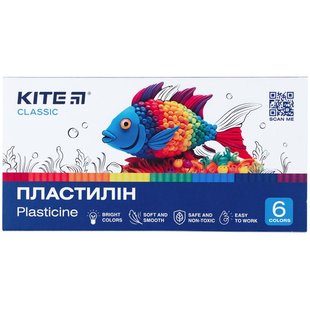 Пластилін 6 кольорів 120 г. Classic Kite (40) K-081 фото