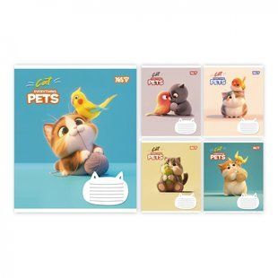 Зошит 12 клітинка Cat and pets Yes (25/500) 768700 фото