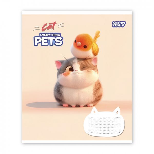 Зошит 12 клітинка Cat and pets Yes (25/500) 768700 фото