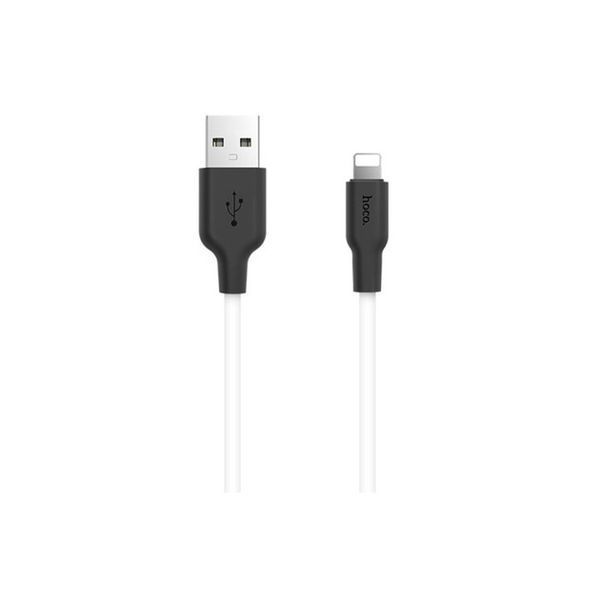 Кабель USB-A &mdash; Lightning X21 1м Чорно-білий hoco 134447 фото